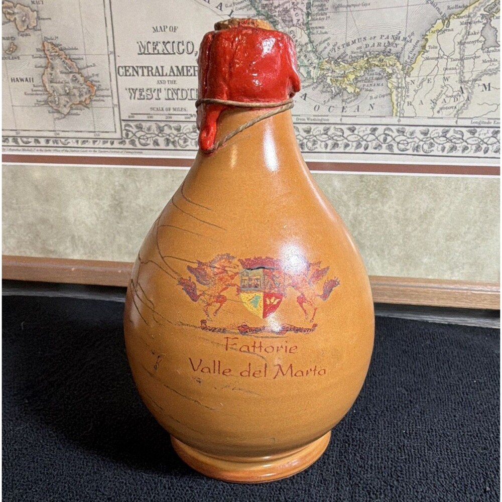 Fattorie Valle del Marta Ceramic Wine Bottle Jug, Brown, Italy 2005